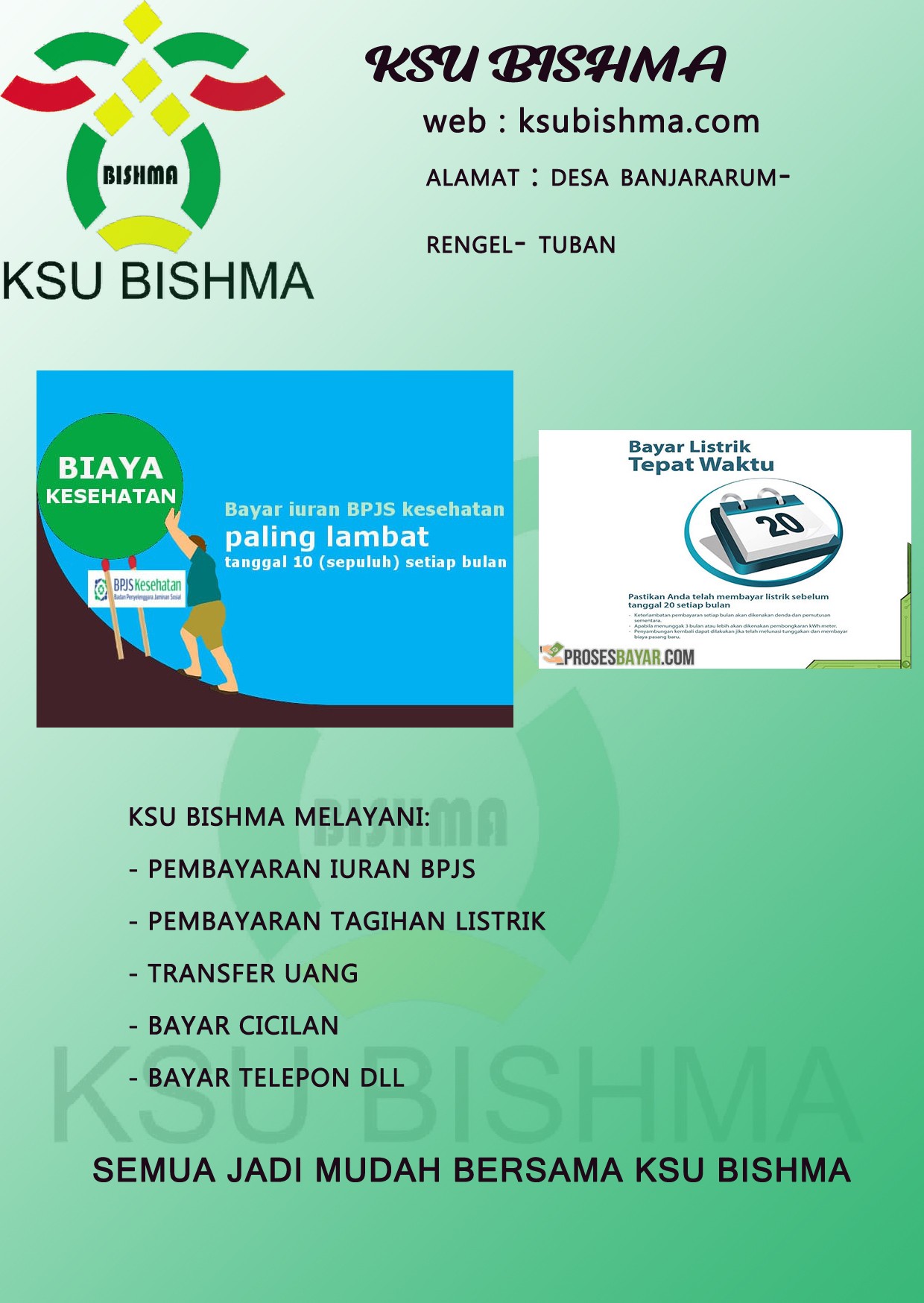 KSU BISHMA MELAYANI BERBAGAI LAYANAN TRANSAKSI KEUANGAN 