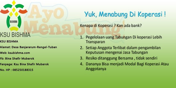 YUK, MENABUNG DI KOPERASI !